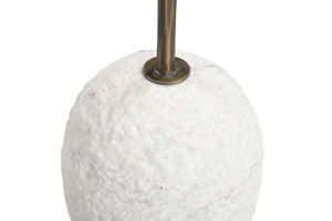 Aeirith - Accent Table - Natural Edge White Marble / Antique Brass