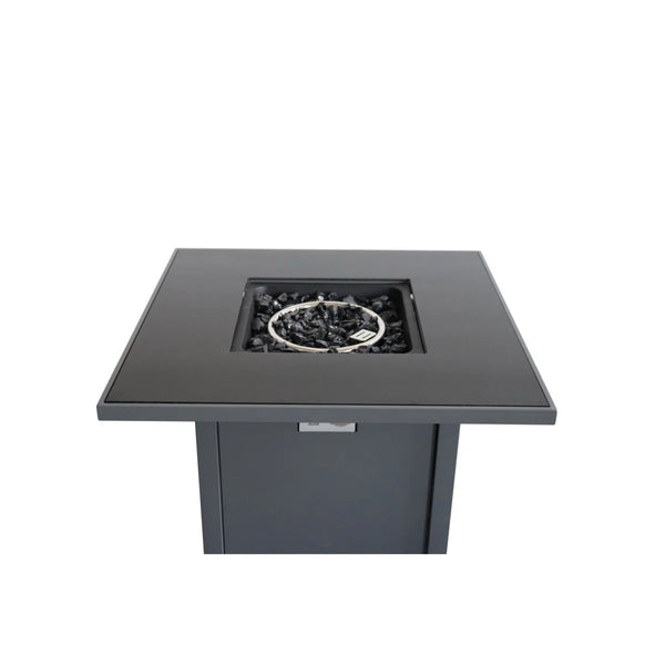Durable Construction Outdoor Fire Pit Table With Lid - Gray