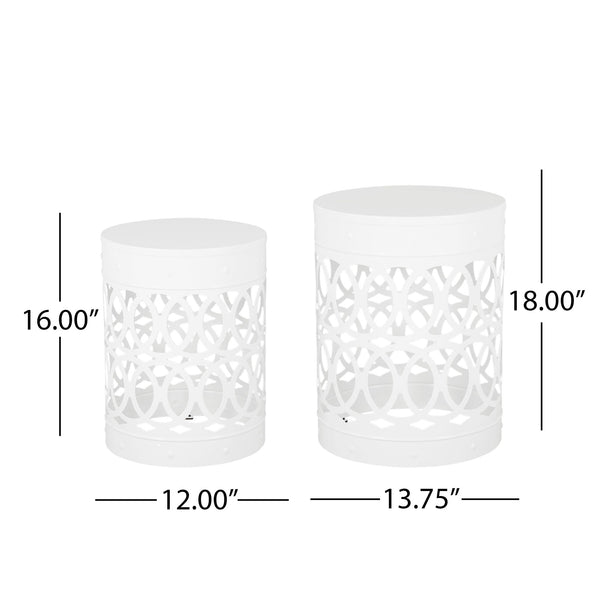 Outdoor Metal S/2 End Table