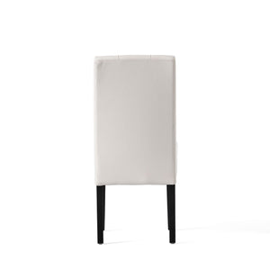 Carter - 5 Tuft Dining Chair With Button Tufted Backrest And Espresso Legs - Ivory