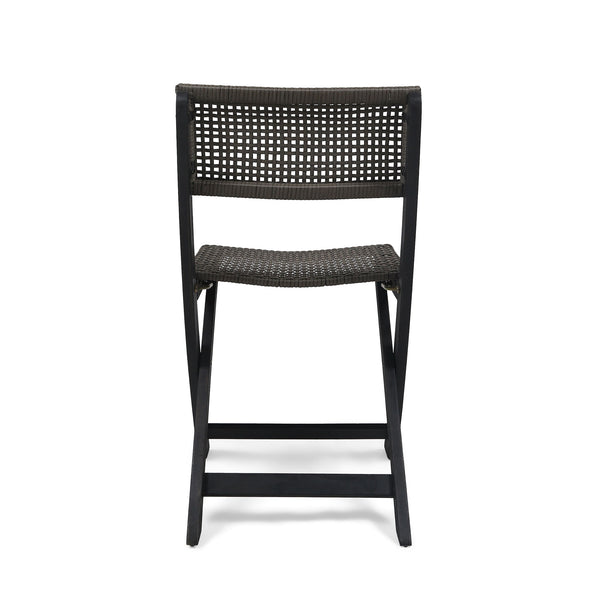Bistro Foldable Chair With Wicker Backrest
