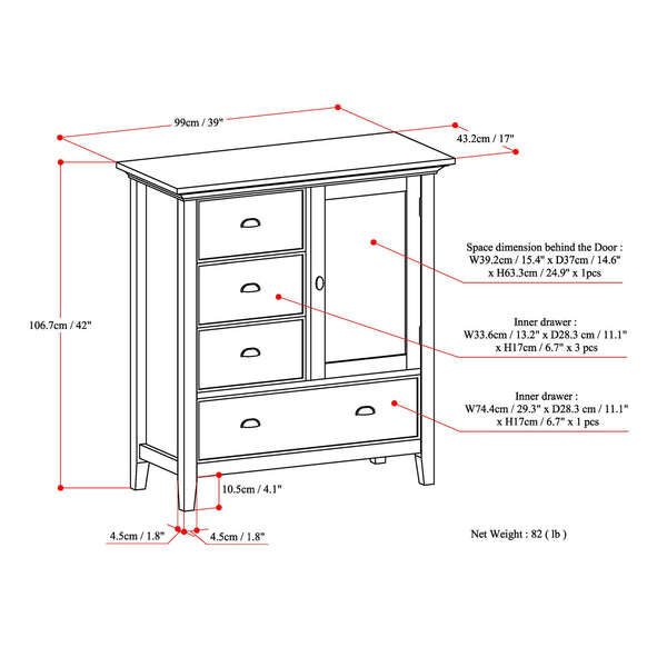 Redmond - Medium Storage Cabinet - Dark Brown