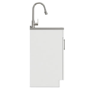 Modern Shaker All-In-One Laundry Utility Sink And Cabinet With Pull-Out Faucet