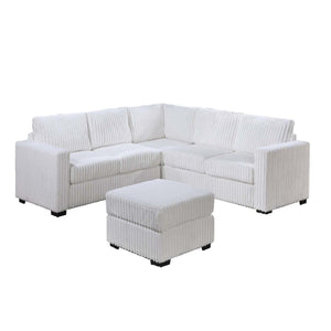 Contemporary Sectional Set With Ottoman