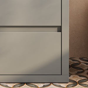 Freestanding Bathroom Vanity With Ceramic Sink, 2 Full Extension Drawers