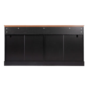 Fluted Sideboard Buffet Cabinet With 4 Doors And 3 Drawers