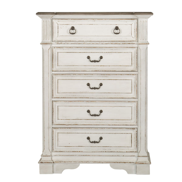 Abbey Park - 5 Drawer Chest - Antique White