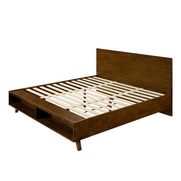 Platform Bed Frame With Footboard Storage