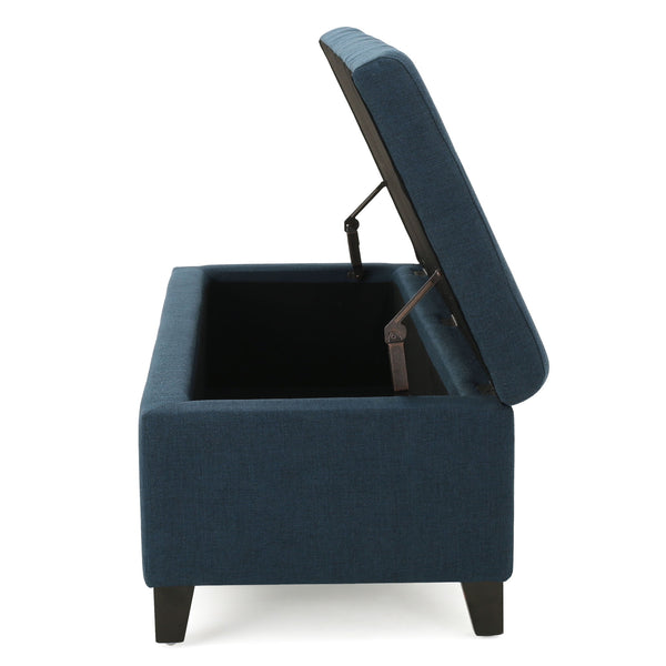 Upholstered Storage Ottoman Bench, Foot Rest For Bedroom