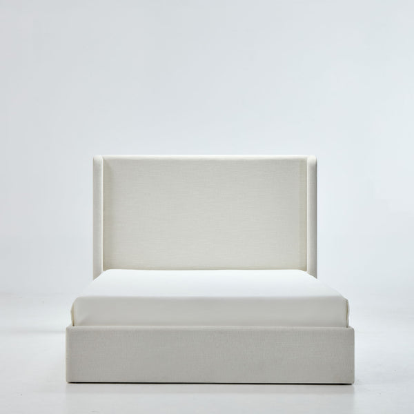 Carmen - California King Size Upholstered Wingback Bed - Ivory