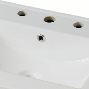 Bathroom Vanity With Ceramic Sink, Adjustable & Open Shelf