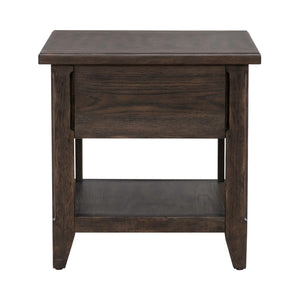 Paradise Valley - Rectangular End Table - Saddle Brown