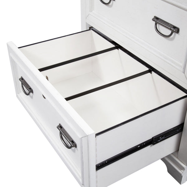 Allyson Park - Bunching Lateral File Cabinet - Wirebrushed White / Charcoal
