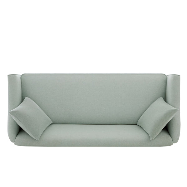 3 Seater Sofa With Wrap Around Armrests And Throw Pillows