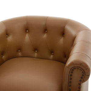 360° Swivel Accent Chair With Curved Back