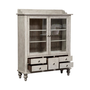 Whitney - Display Cabinet - Antique Linen / Weathered Gray