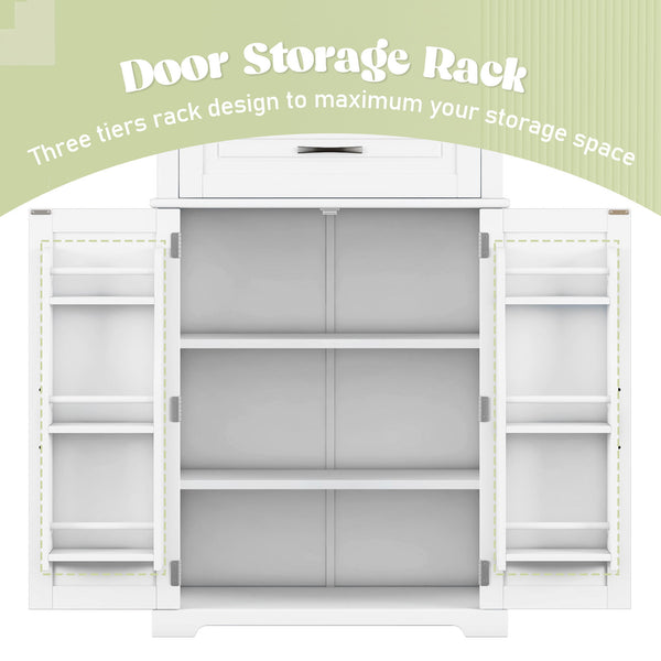 Bathroom Storage Cabinet With Multifunctional Storage Space, Drawer With Slide Rails, Adjustable Shelf