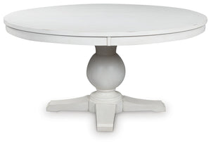 Greddinton - Round Dining Table Set - Black Chairs