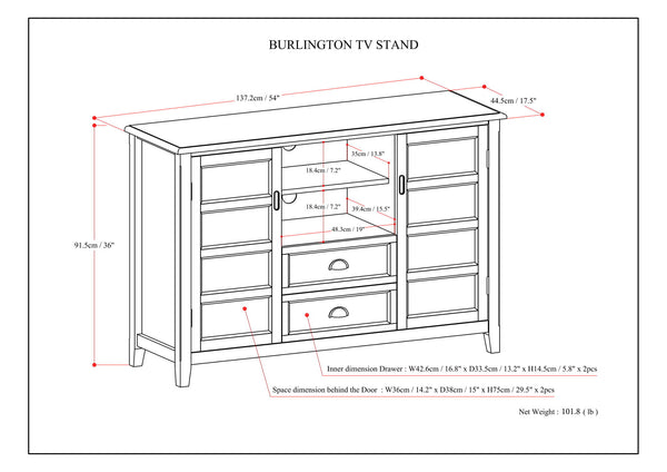 Burlington - Handcrafted Tall TV Media Stand