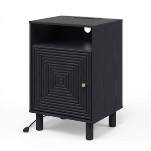 Nightstand With Charging Station & Storage