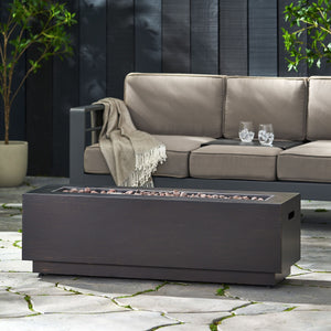 Modern Rectangular Iron Fire Pit 50, 000 Btu