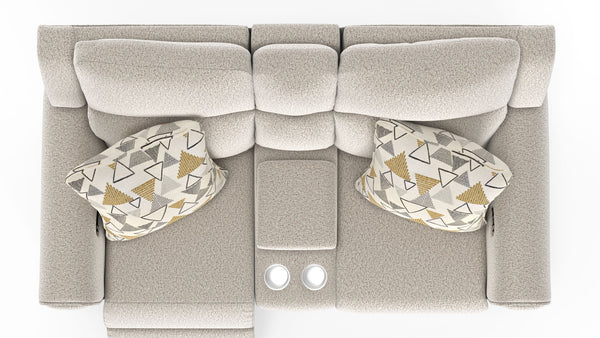 Micah - Power Headrest Power Deep Seat Reclining Console Loveseat - Oatmeal