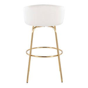 Claire - Contemporary / Glam Fixed Height Bar Stool (Set of 2) Round Footrest (Set of 2)