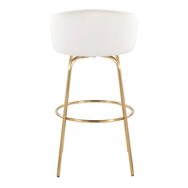 Claire - Contemporary / Glam Fixed Height Bar Stool (Set of 2) Round Footrest (Set of 2)