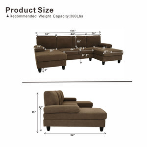 U-Shaped Sofa With Dual Chaise