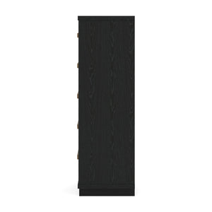 Kozmour - Five Drawer Chest - Black / Brown