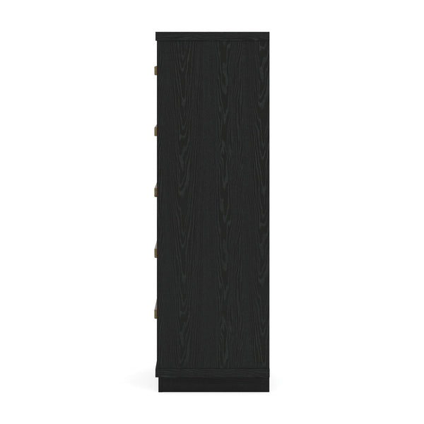 Kozmour - Five Drawer Chest - Black / Brown