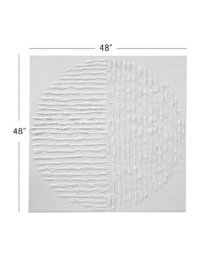 Textured Circle Canvas Art - White