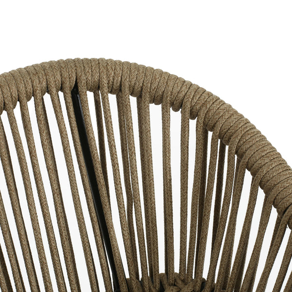 La Push - Outdoor Rope Barstool (Set of 2) - Black / Brown