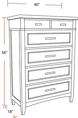 Americana Modern Bedroom - 6 Drawer Chest - Cotton