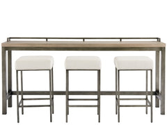 Curated - Mitchell Console Table With 3 Stools - Dark Brown