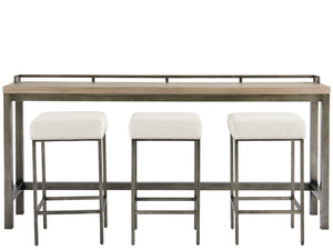 Curated - Mitchell Console Table With 3 Stools - Dark Brown