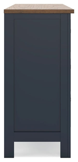 Landocken - Dresser - Brown / Blue