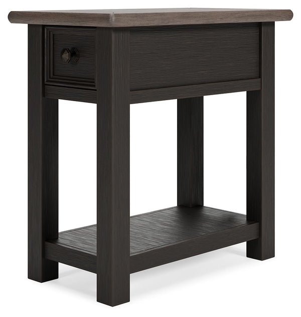 Tyler Creek - Chair Side End Table - Black / Gray