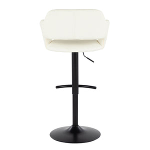 Margarite - Contemporary Adjustable Barstool With Swivel With Rounded T Footrest (Set of 2)
