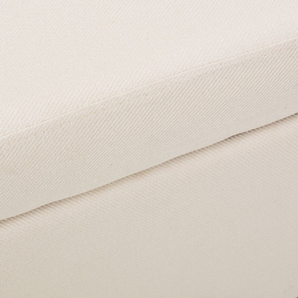 Upholstered Storage Ottoman With Nailhead Trim - Beige