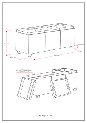 Avalon - Upholstered Storage Ottoman