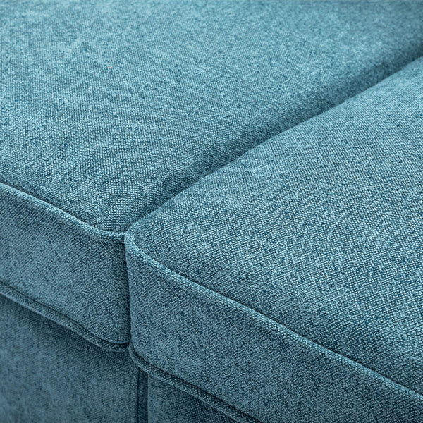 Modern Fabric Sofa With Cushions, Sleek Arm Design