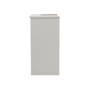 Louvered Double Door Floor Standing Bathroom Vanity Cabinet With Adjustable Shelf - White