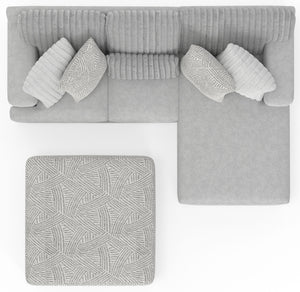 Logan - Upholstered Sectional With Comfort Coil Seating - 46" Cocktail Ottoman And Accent Pillows Included