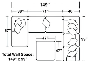 Crawford - Sectional With Cocktail Ottoman