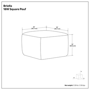 Briella - Square Woven Outdoor / Indoor Pouf - Gray / White