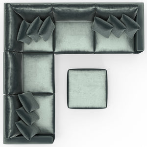 Remington - Modular Sofa And Cocktail Ottoman - Pine