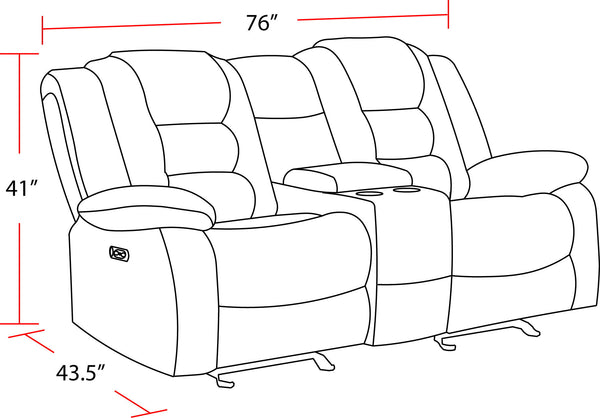 Bolton - Glider Reclining Console Loveseat - Misty Storm