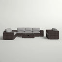Stylish Rattan Wicker Person Seating Group With Premium Sunbrella Cushions Perfect For Outdoor Entertaining