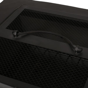 Outdoor Square Mgo Wood Burning Fire Pit - Dark Gray
